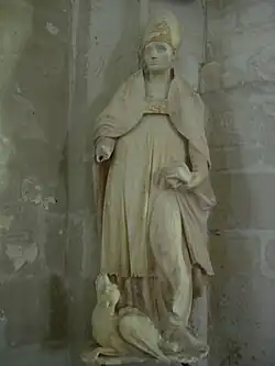 Intérieur de l'église : Saint Loup écrasant la chair salée XVIe&nbsp;siècle
