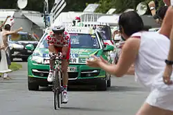 Photographie présentant Voeckler, meilleur grimpeur du Tour de France 2012.