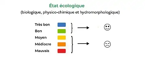 Les classes d'état écologique des masses d'eau de surface