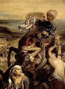 Eugène Delacroix Scène des massacres de Scio détail du cavalier, musée du Louvre.