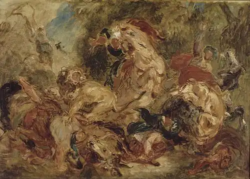 Esquisse pour La Chasse aux lions, 1855 – Musée d'Orsay, Paris,.