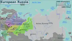 Carte schématique de la Russie