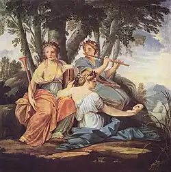Clio, Euterpe, and Thalie, par Eustache Le Sueur