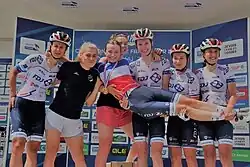 Evita Muzic sacrée championne de France sur route à Épinal (Vosges), le 19 juin 2021, à 22 ans.
