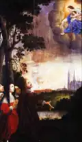 Ex-voto : une famille en prière, huile sur bois, XVIIe&nbsp;siècle.