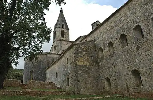 Vue de l'abbatiale depuis le nord.