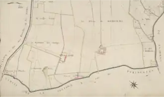 La Hallière sur le cadastre napoléonien, 1812.