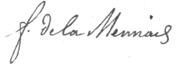 signature de Félicité de La Mennais
