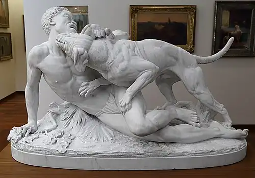 La Chasse au nègre, sculpture de Félix Martin (1873).