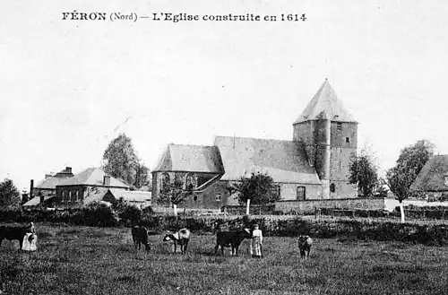 Carte postale de l'église vers 1910.