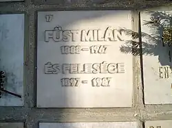 Description de l'image Füst Milán sírja.jpg.