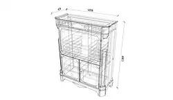 Dessin isométrique d'un secrétaire à abattant de la Wallace Collection.