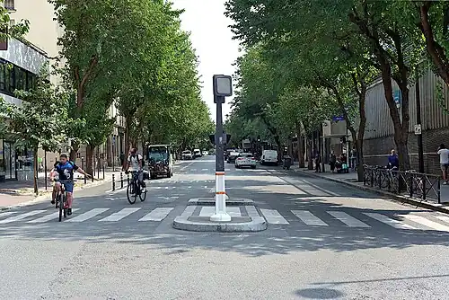 L'avenue vue depuis l'avenue Claude-Vellefaux (2024).