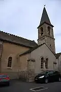 Le clocher de l'église de Bagnols-les-Bains.