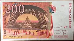 200 francs Gustave Eiffel, Face verso