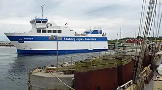 Le ferry vers Faaborg au départ de l'île en 2017.