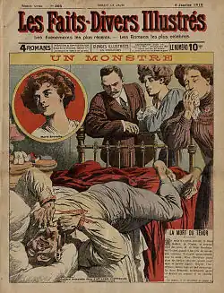 Godart meurt dans d'affreuses souffrances - Faits divers illustrés - 6 janvier 1910 - En médaillon, Marie Bourette.