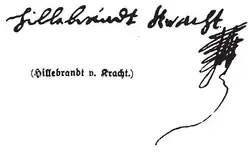 signature de Hildebrand von Kracht