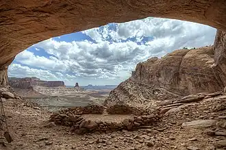 Grotte de False Kiva en 2012. Parc national des Canyonlands&nbsp;dans l'Utah.