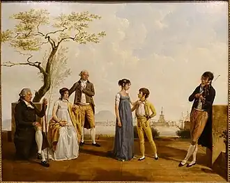 Portrait de famille devant un port (1800), musée des beaux-arts de Montréal.