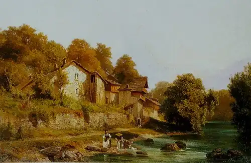 Lavandières dans les Alpes du Sud (1870), 60&nbsp;×&nbsp;90&nbsp;cm, collection particulière.