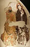 Vierge à l'enfant et évêque Marianos (XIe&nbsp;siècle, Faras)