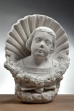 Buste funéraire d'enfant (après 1833), Toulouse, musée des Augustins.