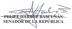 signature de Felipe Harboe Bascuñán