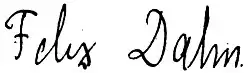 signature de Felix Dahn