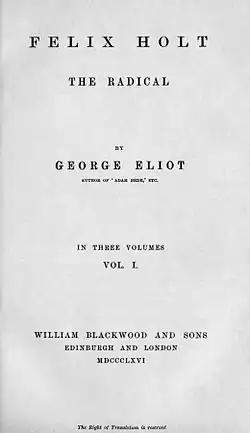 Image illustrative de l’article Felix Holt, le radical