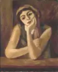 Femme accoudée (Marie), 1928, huile sur toile, 65&nbsp;×&nbsp;54&nbsp;cm, collection privée.