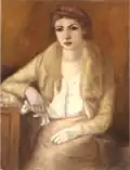 Femme au renard, 1927, huile sur toile, 92&nbsp;×&nbsp;65&nbsp;cm, musée des Années Trente, Boulogne-Billancourt