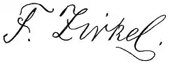 signature de Ferdinand Zirkel