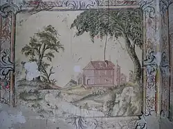 Peinture du château, dans lma salle de bal.