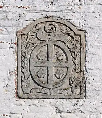 Le blason d'Anne-Josèphe de la Croix, abbesse de Florival (ferme du Biéreau).