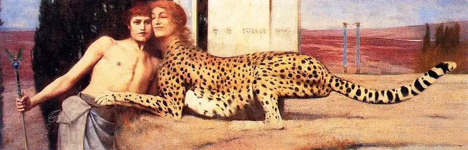 Caresses (1896) de Fernand Khnopff.