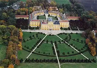Le palais Esterházy vu du ciel