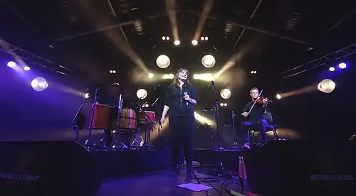 Marine Lavigne&nbsp;(br) en fest-noz avec son groupe Seim.