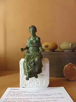 Tutela, statuette en bronze argenté et doré