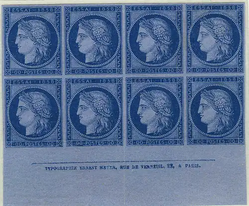 Imprimatur du Cérès 1858 avec l'inscription de l'imprimeur « Ernest Meyer » (1861)