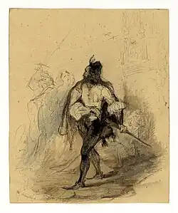 Étude de figures (croquis en couleurs).