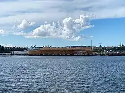 Le pont Finken en construction en juillet 2022.