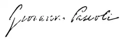 signature de Giovanni Pascoli
