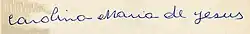 signature de Carolina Maria de Jesus