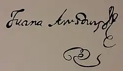 signature de Juana Azurduy de Padilla