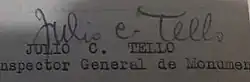 signature de Julio Tello