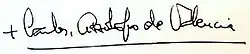 Signature de Carlos Osoro Sierra