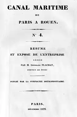 Rapport de Stéphane Flachat relatif au canal maritime de Paris à Rouen.