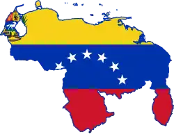Carte du Venezuela avec la Guayana Esequiba en annexe.