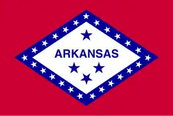 Drapeau de l'Arkansas de 1924 à 2011.